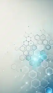 DALL·E 2025 02 05 13.07.25 A futuristic high tech background with a white base and light hexagonal geometric elements. The hexagons should have a soft blue and cyan gradient s